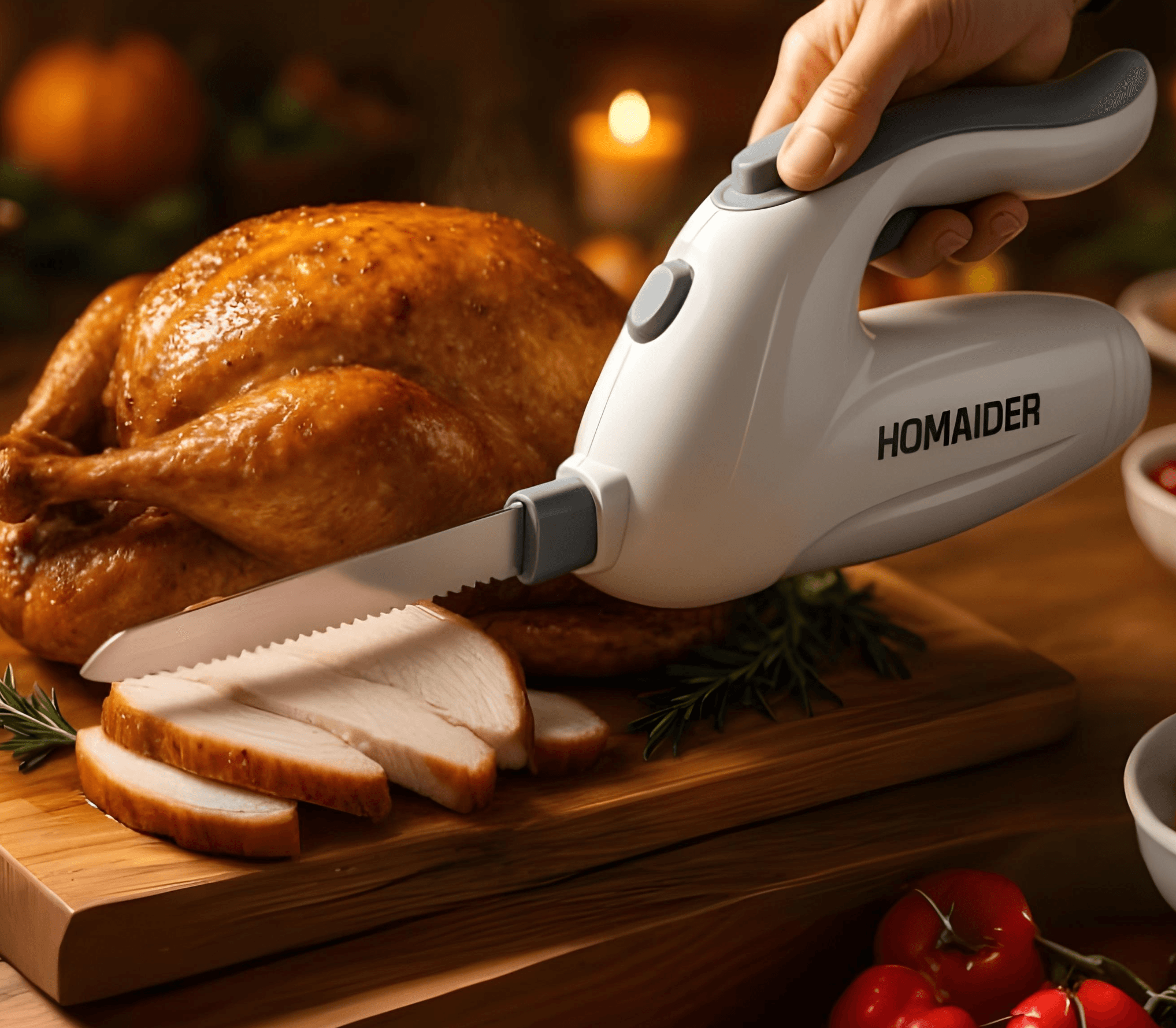 HOMAIDER Electric Knife - Perfect for Thanksgiving Turkey Carving